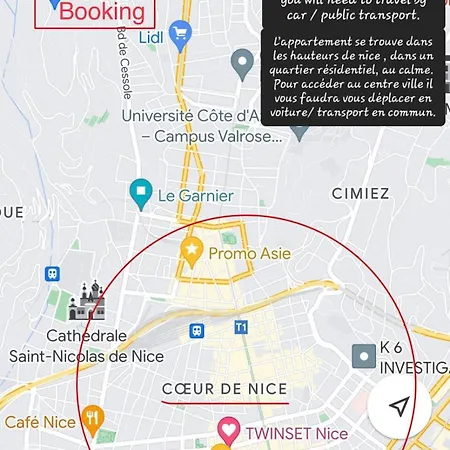 D Avec Clim Terrasse Et Petit Dejeuner Hauteurs De Quarto em Acomodações Particulares Nice
